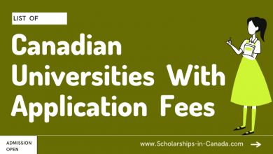 Admission Application Fees of Canadian Universities