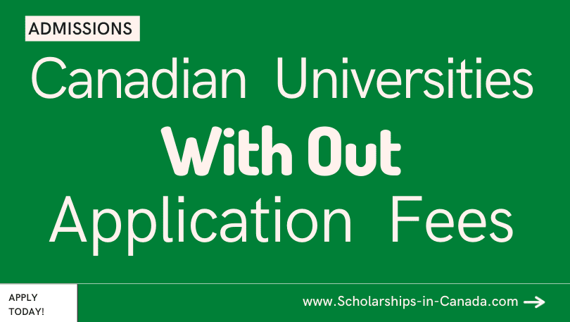 Canadian Universities Without Application Fees