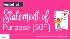 Statement of Purpose (SOP) Format for Canadian Scholarship Application
